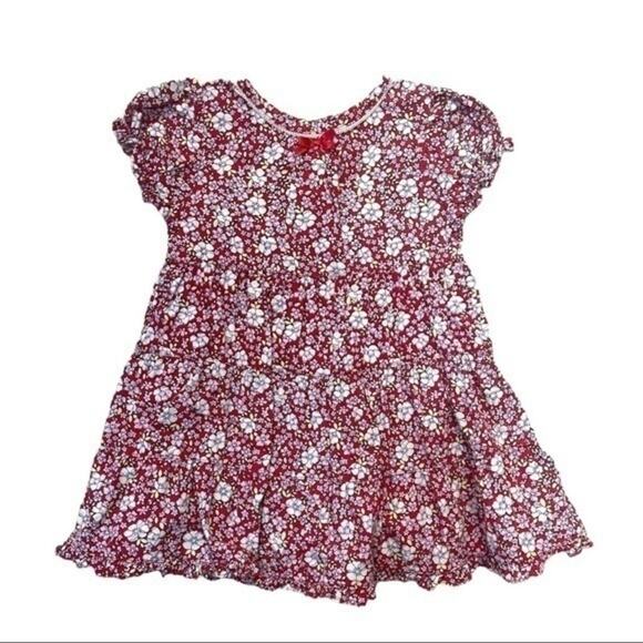 Wonder Kids Red Floral Dress short sleeve cotton baby size 18 Months - Picture 7 of 7